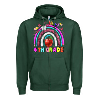 Sports Green 4 th  grade Zipper Hoodie - BundleAndBundleShop