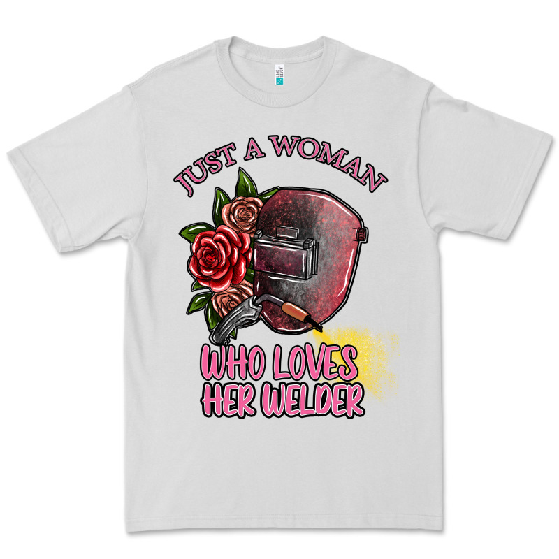 Just A Woman Who Loves Her Welder Premium Tee by SublimationCraftShop | Teevron
