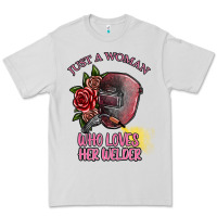 Dove Grey just a woman who loves her welder Premium Tee - SublimationCraftShop