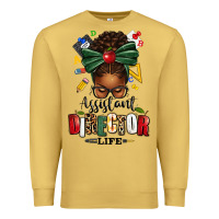 Antique Gold assistant director life afro messy bun Premium Sweatshirt - texasbilliewilder