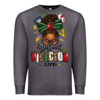 Charcoal Heather assistant director life afro messy bun Premium Sweatshirt - texasbilliewilder