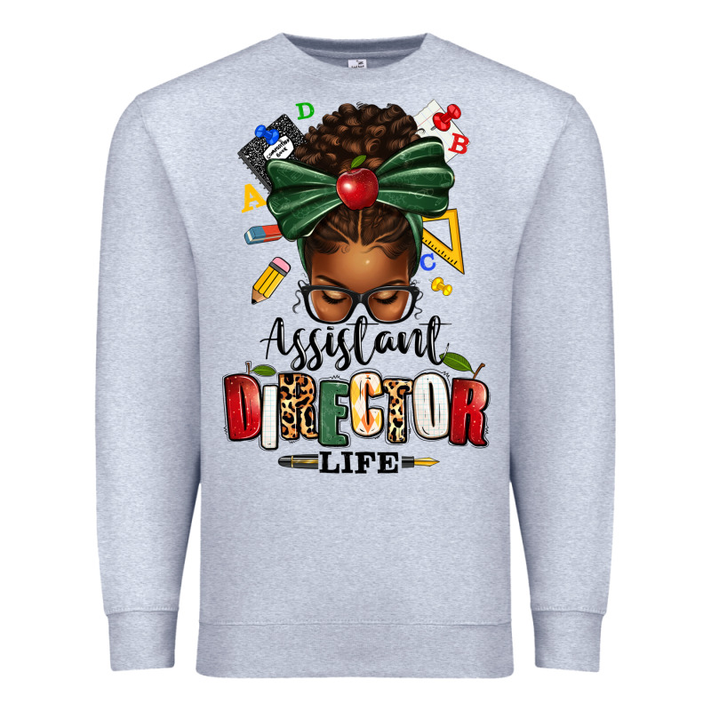 Assistant Director Life Afro Messy Bun Premium Sweatshirt by texasbilliewilder | Teevron