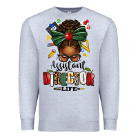 Heather Grey assistant director life afro messy bun Premium Sweatshirt - texasbilliewilder