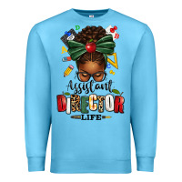 Ocean Blue assistant director life afro messy bun Premium Sweatshirt - texasbilliewilder