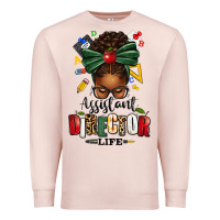 Pale Pink assistant director life afro messy bun Premium Sweatshirt - texasbilliewilder