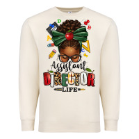 Sandshell assistant director life afro messy bun Premium Sweatshirt - texasbilliewilder