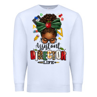 White assistant director life afro messy bun Premium Sweatshirt - texasbilliewilder