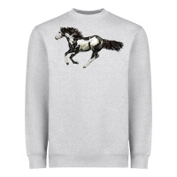 Heather Grey American Paint Horse Heavyweight Sweatshirt - LillyAllenDesigns