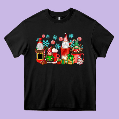 Christmas Gnomes Coffee Cups Heavy Core Tee Designed By Texasbilliewilder