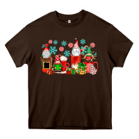 Chocolate Brown christmas gnomes coffee cups Heavy Core Tee - texasbilliewilder