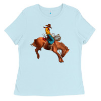 Baby Blue cowboy rodeo Ladies Tee - JahusDesignShop