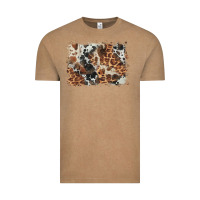 Vintage Coffee cowhide leopard background Vintage Tee - BarkalooDesign