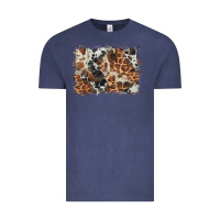 Vintage Denim cowhide leopard background Vintage Tee - BarkalooDesign