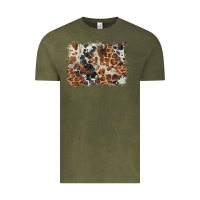 Vintage Olive cowhide leopard background Vintage Tee - BarkalooDesign
