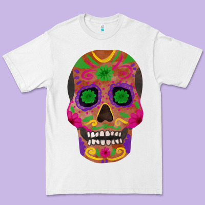 Sugar Skull Premium Tee Designed By Fadigitalartstudio