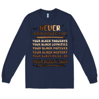Navy never apologize Long Sleeve Tee - MaliasSmallBusiness