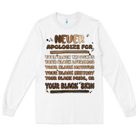 White never apologize Long Sleeve Tee - MaliasSmallBusiness