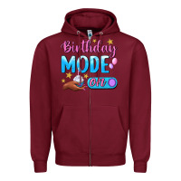 Burgundy Birthday Mode On Zipper Hoodie - BundleAndBundleShop