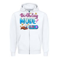White Birthday Mode On Zipper Hoodie - BundleAndBundleShop