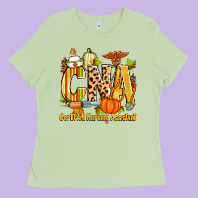Fall Cna Certified Nursing Assistant Ladies Tee Designed By Zillion Design Studio