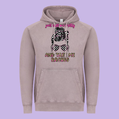 Just Call Me Pretty And Take Me Racing Vintage Hoodie Designed By Jahusdesignshop