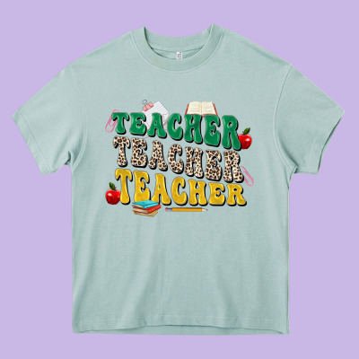Teacher Teacher Teacher Heavy Core Tee Designed By Zillion Design Studio