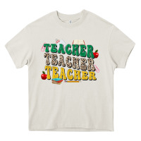 Cream teacher teacher teacher Heavy Core Tee - Zillion Design Studio