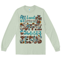 Matcha all i need is a little bit of coffee and o whole lot of jesus Long Sleeve Tee - JahusDesignShop