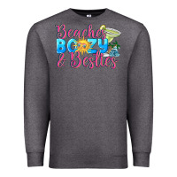 Charcoal Heather Beaches boozy besties Summer Premium Sweatshirt - NancyCooperArtShop