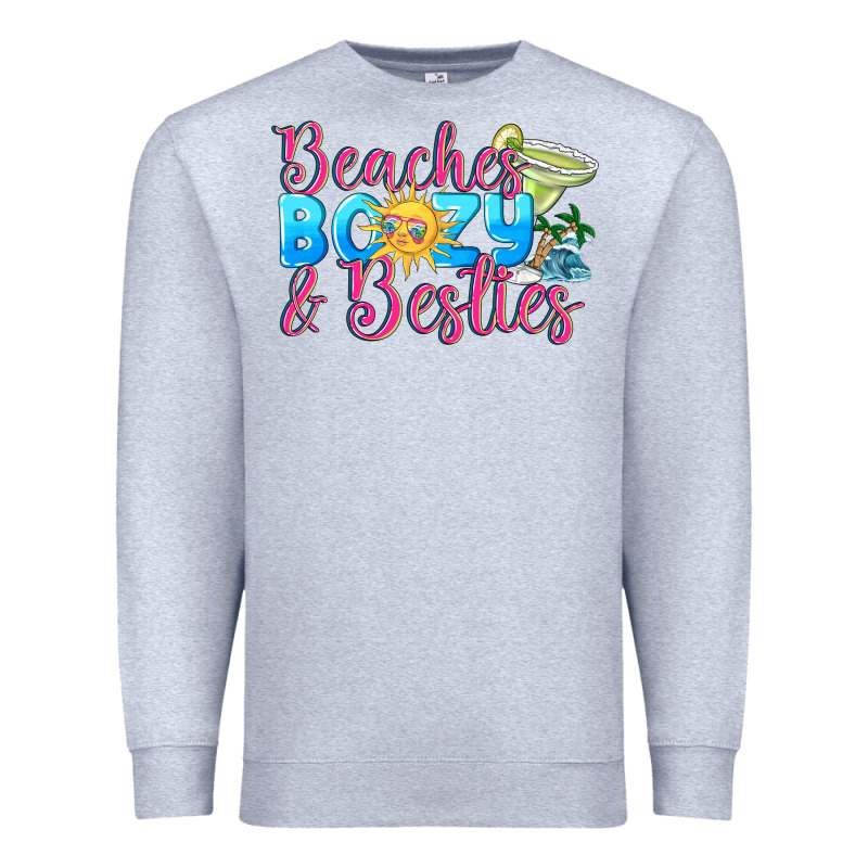 Beaches Boozy Besties Summer Premium Sweatshirt by NancyCooperArtShop | Teevron