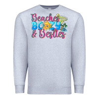 Heather Grey Beaches boozy besties Summer Premium Sweatshirt - NancyCooperArtShop