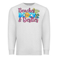 Oatmeal Heather Beaches boozy besties Summer Premium Sweatshirt - NancyCooperArtShop