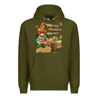 Army Green Pumpkin patch hayrides and corn maze Premium Hoodie - NancyCooperArtShop