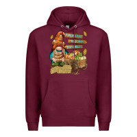 Burgundy Pumpkin patch hayrides and corn maze Premium Hoodie - NancyCooperArtShop
