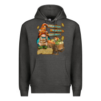 Charcoal Heather Pumpkin patch hayrides and corn maze Premium Hoodie - NancyCooperArtShop