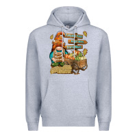 Heather Grey Pumpkin patch hayrides and corn maze Premium Hoodie - NancyCooperArtShop