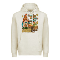 Oatmeal Heather Pumpkin patch hayrides and corn maze Premium Hoodie - NancyCooperArtShop