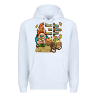 White Pumpkin patch hayrides and corn maze Premium Hoodie - NancyCooperArtShop