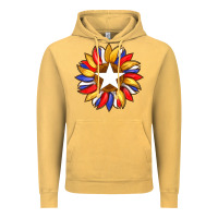 Vintage Mustard american flag and sunflower with star Vintage Hoodie - Artiststas