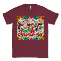 Burgundy Love Christmas cow Classic Tee - CowhideDigitalArt