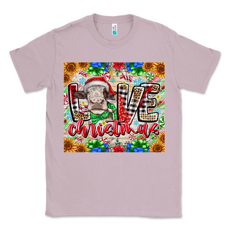 Love Christmas Cow Classic Tee by CowhideDigitalArt | Teevron