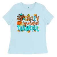 Crazy Grateful Thankful Ladies Tee | Teevron