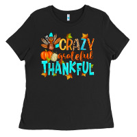 Black crazy grateful thankful Ladies Tee - Zillion Design Studio