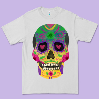 Sugar Skull Premium Tee Designed By Fadigitalartstudio
