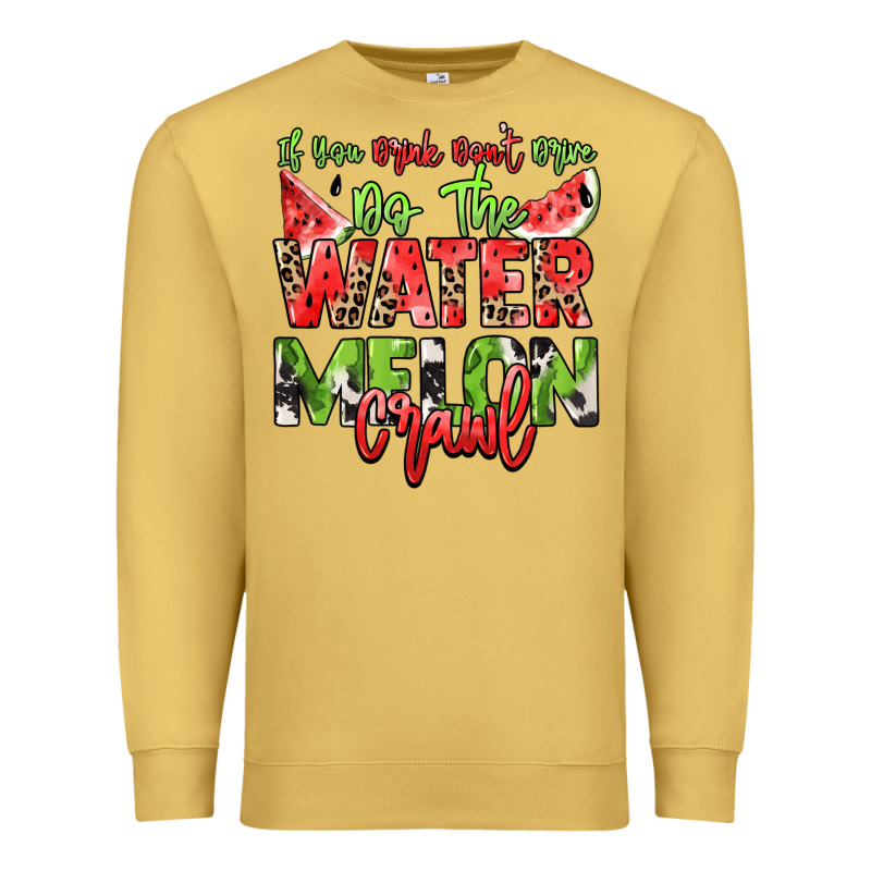 If You Drink Don't Drive Do The Watermelon Crawl Premium Sweatshirt by NancyCooperArtShop | Teevron
