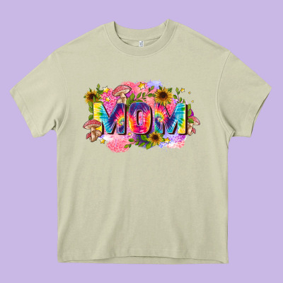 Tie Dye Mom Heavy Core Tee Designed By Zillion Design Studio