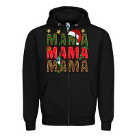 Black Christmas Mama Zipper Hoodie - BundleAndBundleShop