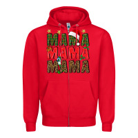 Red Christmas Mama Zipper Hoodie - BundleAndBundleShop