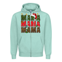 Seafoam Christmas Mama Zipper Hoodie - BundleAndBundleShop