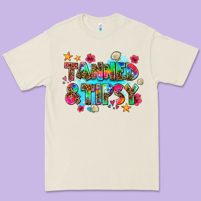 Tanned And Tipsy Premium Tee Designed By Adodesignshop